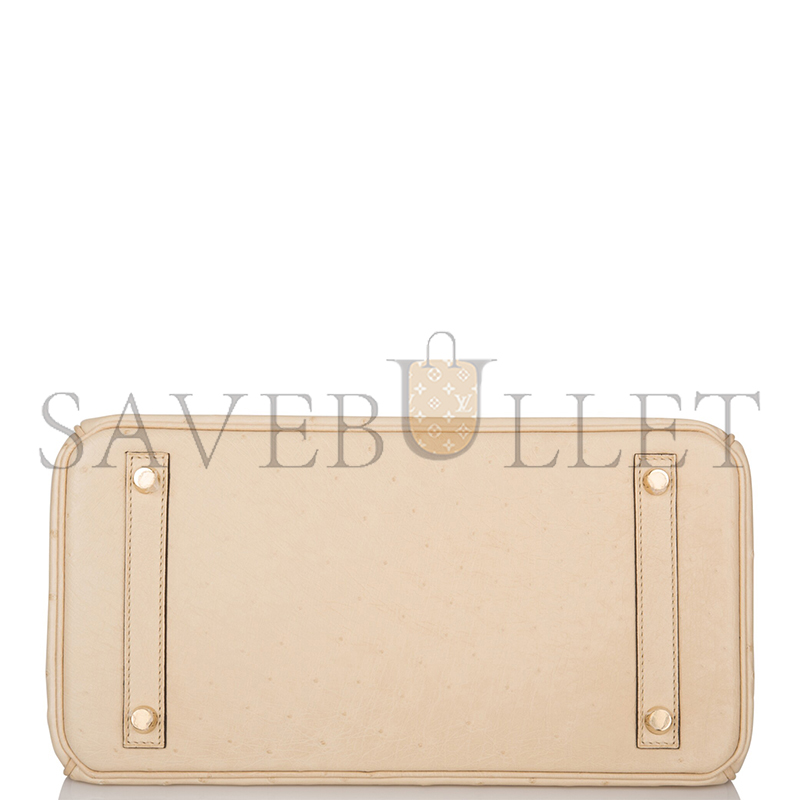 HERMÈS MASTER BIRKIN 30 OSTRICH GOLD HARDWARE (30*23*15cm)